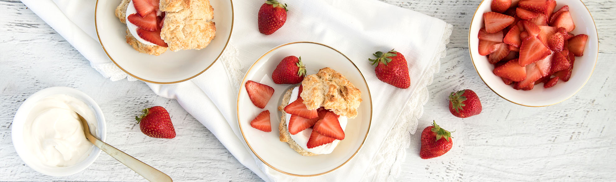 Shortcake koekjes met aardbeien