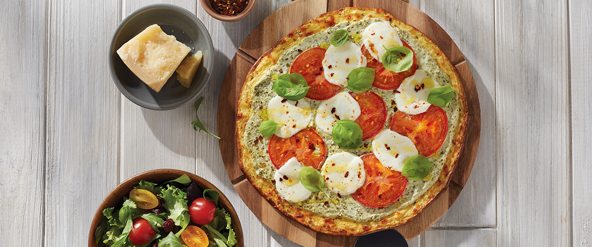 Bloemkoolpizza Korst met Yoghurt pesto