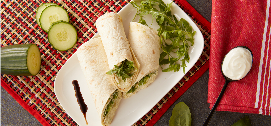 Wrap met kip & pesto